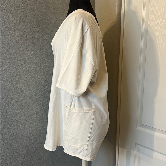 FP Movement by Free People Hot Shot T-Shirt Romper V-Neck Bleached Clay XS NEW - Picture 8 of 11